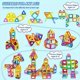 thumbnail image 2 of Bloques de construcción magnéticos de 50 piezas: tamaños grandes y pequeños - Juguetes magnéticos de bricolaje para niños - ¡Juego de construcción de diseñador, regalos para niños!, 2 of 4