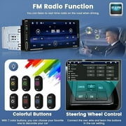 PODOFO 6.9 Inch Car Stereo Single Din Carplay Android Auto Car Radio FM Bluetooth Car Audio Receiver Support SWC Mirror Link