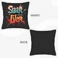 thumbnail image 6 of Set of 2 Decorative Throw Pillow Covers 18x18in - Bold " Saak di 3 Lider " Colorful Design with Dripping Effects for Couch Bed Car, 6 of 8