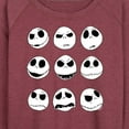 thumbnail image 3 of The Nightmare Before Christmas - Jack Face Grid - Women's Lightweight French Terry Long Sleeve Shirt, 3 of 5