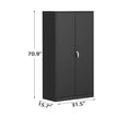 thumbnail image 2 of Bingirl 71 Inch Tall Heavy Duty Metal Storage Cabinet with Lock 2 Doors and 4 Adjustable Shelves, 2 of 7