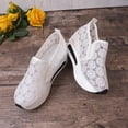 thumbnail image 6 of Women's Lace Mesh Wedge Heel Casual Shoes Air Cushion Platform Slip On Sneakers Daily Commute Work Shopping Casual Footwear White 40, 6 of 9