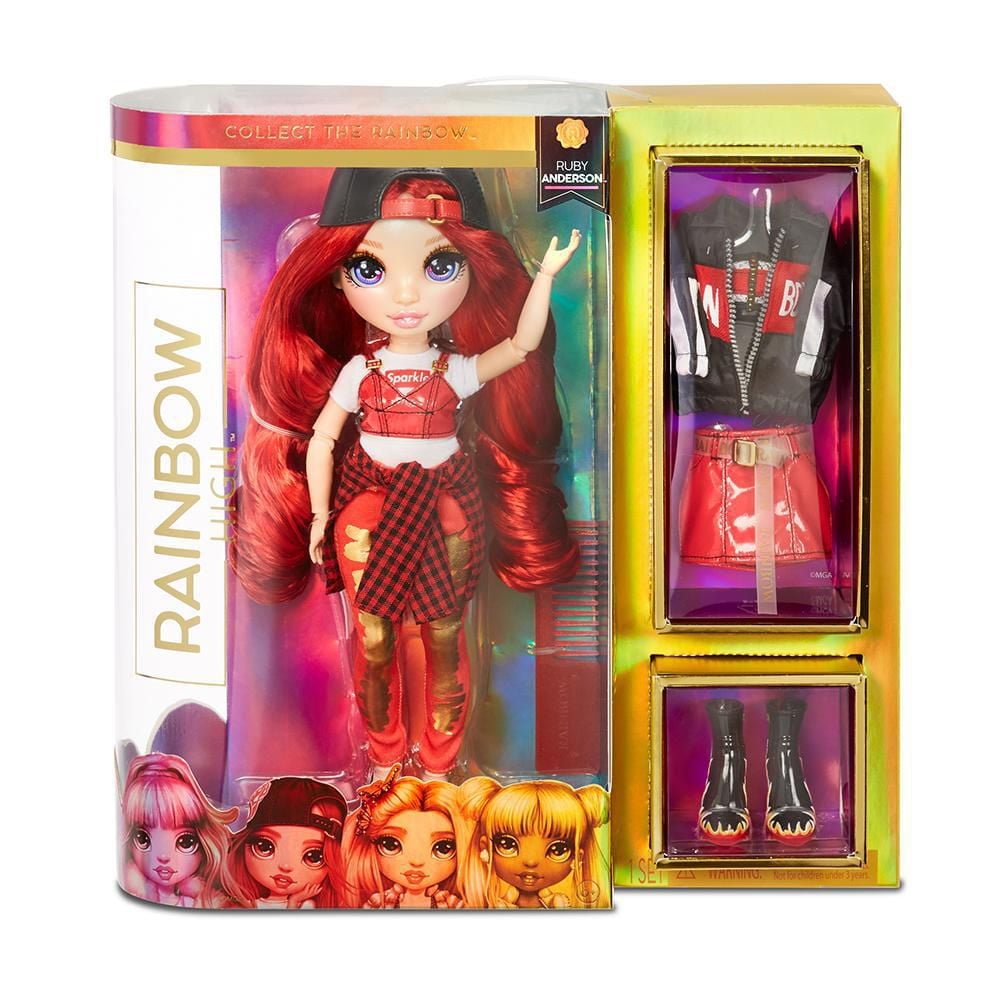 Rainbow High Ruby Anderson – Red Fashion Doll with 2 Outfits