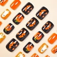 thumbnail image 2 of ONLYEOR Halloween Short Square Press On Nails, Funny Ghost & Pumpkin with Glitter, Reusable Fake Nails for Cute Spooky Style, 2 of 6