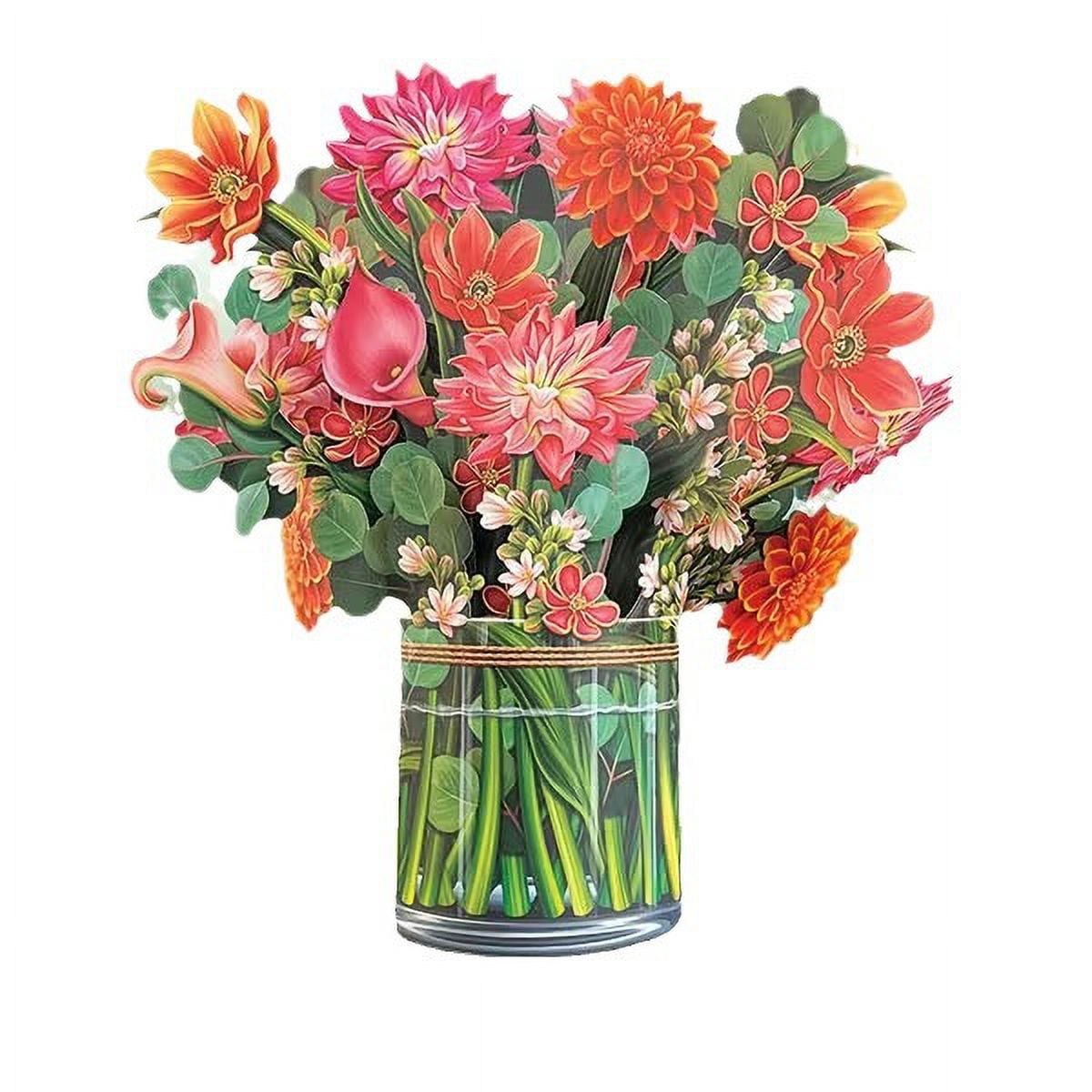 Creative 3D Pop-Up Greeting Card for Mother's Day, Paper Card with Flowers, Thank You and Blessing Gift Card