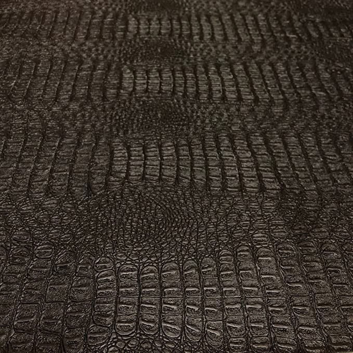 Gator Faux Leather, Soft Textured Crocodile Vinyl Fabric, Alligator Skin Embossed Upholstery And DIY Craft Pleather Sheets – Cut Continuously By The Yard (Brown)