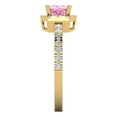 thumbnail image 3 of 0.89 ct Princess Cut Simulated Pink Diamond Halo Engagement Ring for Women in 18K Yellow Gold, 3 of 5
