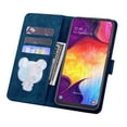 thumbnail image 6 of TECH CIRCLE for Samsung Galaxy A32 5G Case,Embossed Cherry Blossoms Cat Pattern PU Leather Magnetic Folio Flip Kickstand Credit Card Cash Slots Phone Case,Blue, 6 of 10