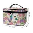 thumbnail image 6 of HELLHERO Wide-open Portable Makeup Bag Organizer with Brush Slots Brush Protectors Travel Make Up Organizer Hummingbirds and Floral, 6 of 6