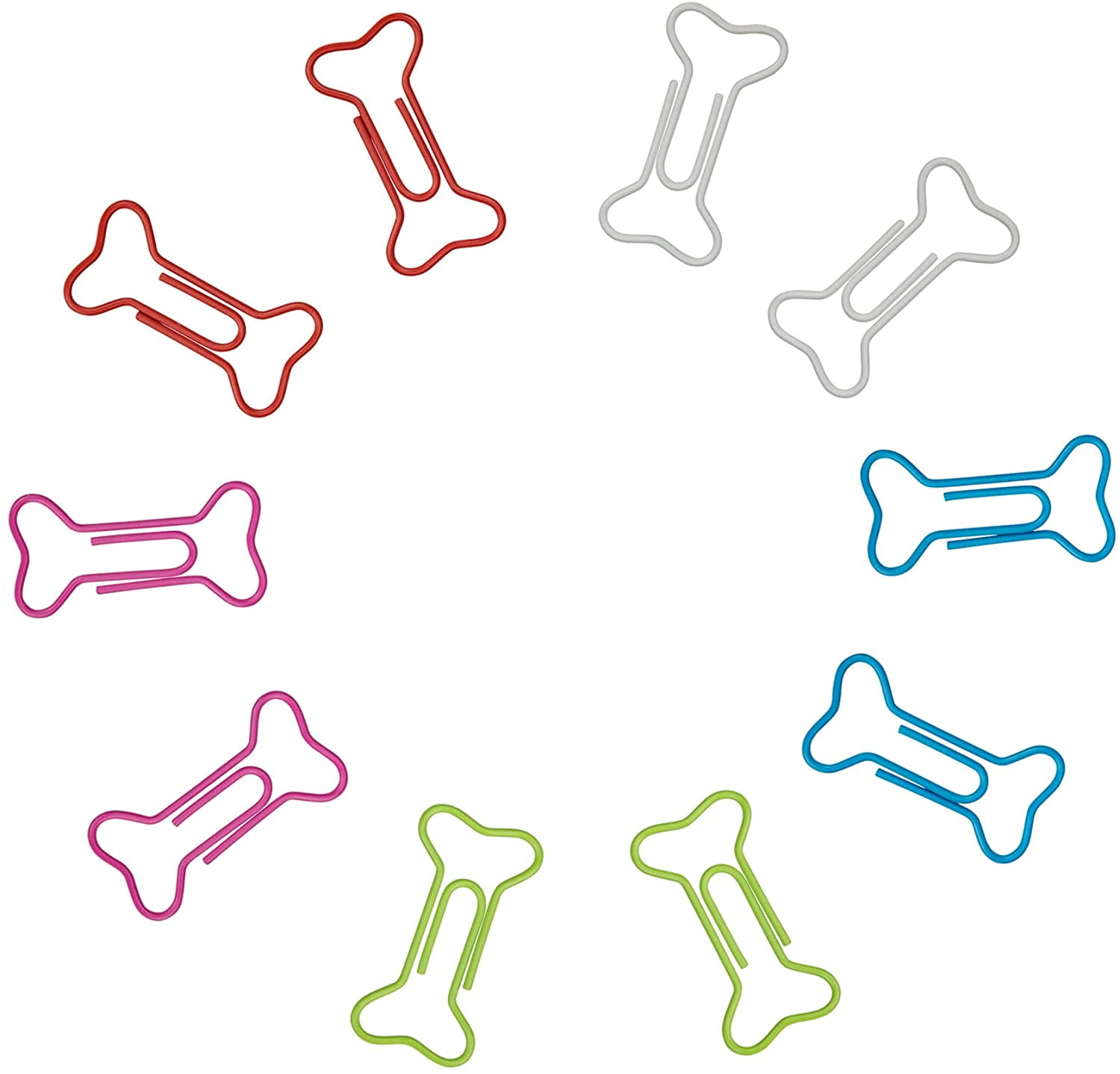 50 Pcs Bone Clips Small Paper Clip Clips Assorted Size Colors Fun