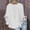 White, variant on IROINNID Women's New 3/4 Lace Sleeve V-Neck Tops Casual Printed Loose Blouse Spring Summer Fashion Tunic Tops (Black,M)
