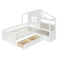 thumbnail image 5 of Harper & Bright Designs Twin Size House Bed with Sofa, Platform Bed with Two Drawers and Storage Shelf, White, 5 of 9