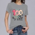 thumbnail image 6 of IROINNID Women's Casual Fashion T-shirt Short Sleeve Happy 100th Day Of School Printed Round Neck Tops, 6 of 7