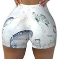 thumbnail image 2 of Haiem Sea Animals No Front Seam Biker Shorts for Women Yoga Workout Gym Bike Shorts with Tummy Control Moisture-Wicking-Large, 2 of 9