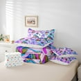 thumbnail image 6 of Feelyou Teens Funny Mushroom Bedding Comforter Set 7pcs, MagicJungle Plant Queen Bedding Sets, Splatter Watercolor Botanical Reversible Queen Sheet Sets, Microfiber Bedroom Decor, 6 of 8