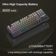 thumbnail image 3 of MageGee LIGHT87 Wireless Creamy Keyboard, Gasket Structure, RGB Backlit, 2.4G/USB-C/BT5.0 Hot Swappable Mechanical Gaming Keyboard for Win/Mac/PC, 8000mAh Battery, Side Printed PBT Keycaps, Black, 3 of 8