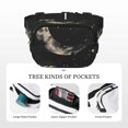 thumbnail image 5 of Picia Abstract Starry Sky Moon Print Square Double-Layer Waist Bag Mini Adjustable Waist Belt Bag Exercise Running Travel Hiking, 5 of 9