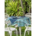 thumbnail image 3 of Outdoor Tablecloth with Umbrella Hole for Patio/Picnic/Party/Camping, Turquoise Farmhouse Waterproof Table Cloth Round Cover Washable, Vintage Teal Wooden (Dia 60"), 3 of 9