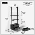 thumbnail image 5 of Williamspace Wall-mounted 4-Tier Ladder Bookshelf with 2 Drawers,Open Storage Shelves Bookcase for Office Living Room,Dark Grey, 5 of 6
