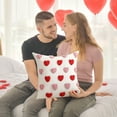 thumbnail image 4 of Valentines Day Pillow Covers 18x18 Inch Soft Plush Faux Fur Jacquard Heart Throw Pillows for Bedroom Sofa Holiday Festivals Home Decor Valentines Anniversary Wedding Decorations, 4 of 6
