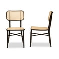 thumbnail image 4 of Baxton Studio Katina Mid-Century Modern Dark Brown Finished Metal and Synthetic Rattan 2-Piece Outdoor Dining Chair Set, 4 of 10