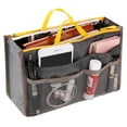 thumbnail image 1 of Large Capacity Purse Organizer Nylon Multiple Pockets Handbag Organizer with Mesh Grid Men Women Outdoor Travel Insert Compartment Tote Bag for Cosmetics Mobile Phones Cards Money Small Items, 1 of 10