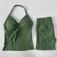 thumbnail image 1 of Conjunto de gimnasio de impacto para mujer, camisetas sin mangas con espalda descubierta, pantalones cortos sin costuras de cintura alta, ropa deportiva, conjuntos de entrenamiento, 1 of 5