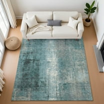 Addison Rugs Mayfield Premium Machine Washable Transitional Abstract Teal Rectangle Rug, 10' x 14'