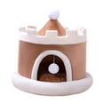 thumbnail image 3 of Cama para gatos, cama para dormir, caseta multifuncional para cachorros, cueva extraíble, suave y cálida para gatitos, casa para perros pequeños, casa Café M 45x45x45cm, 3 of 8
