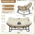 thumbnail image 3 of RADIATA Beige Double Outdoor Rocking Chair, 2 Person Patio Rocking Egg Chair with Thick Cushion, 3 of 10
