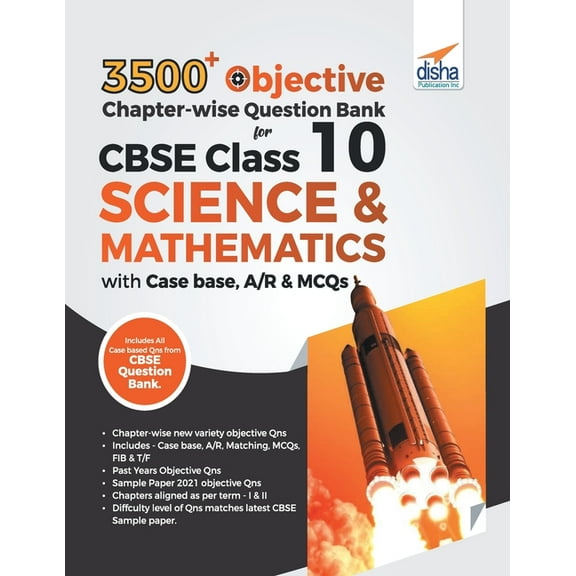 3500  Objective Chapter-wise Question Bank for CBSE Class 10 Science & Mathematics with Case base, A/R & MCQs, (Paperback)