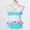 Blue, variant on Alvivi Girls 2Pcs Bikini Suit Ruffle Hem Tube Top Bottom Swimwear Set 2-10