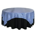 thumbnail image 1 of Your Chair Covers - 90 Inch Square Satin Table Overlay Royal Blue/White Polka Dots, 1 of 2