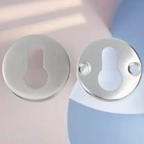 BESTOYARD 2Sets Silver Stainless Steel Keyhole Cover Door Lock Protector for Furniture