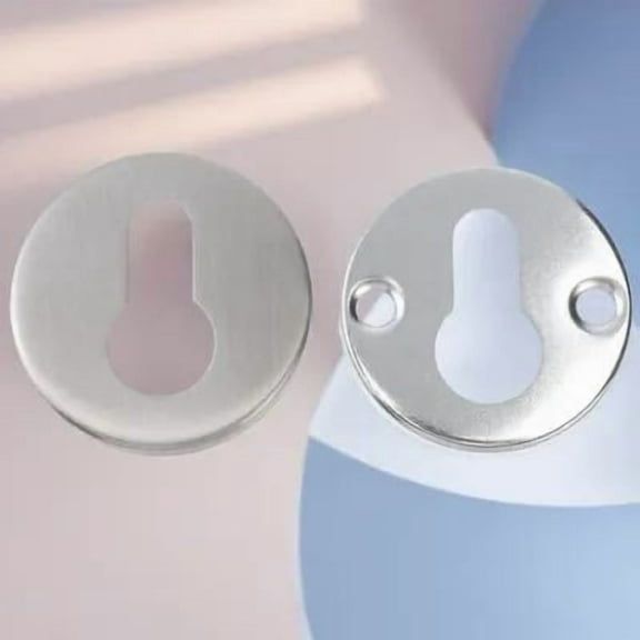 BESTOYARD 2Sets Silver Stainless Steel Keyhole Cover Door Lock Protector for Furniture
