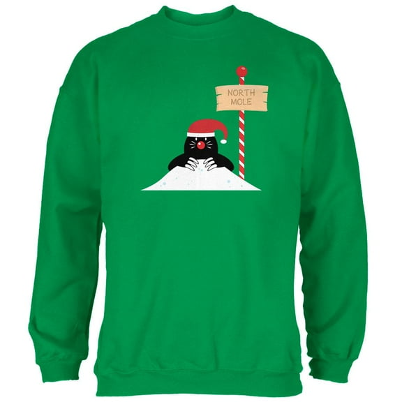 Christmas The North Mole Pole Irish Green Adult Sweatshirt
