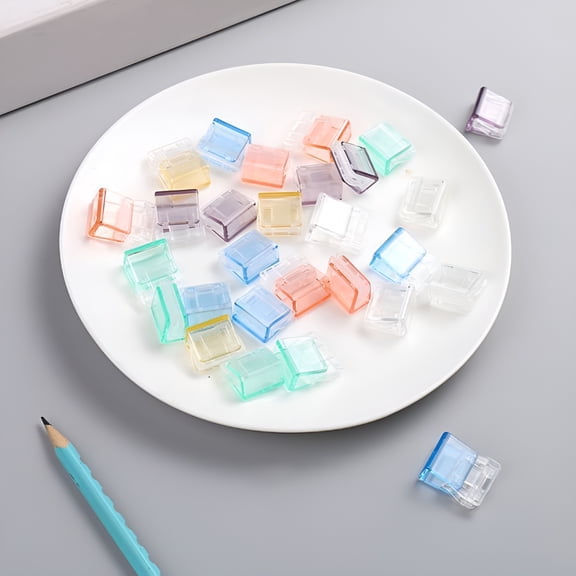 CCOCC 50Pcs Plastic Binder Clips Reusable Document Holding Desk Organizing 1.00.80.4In