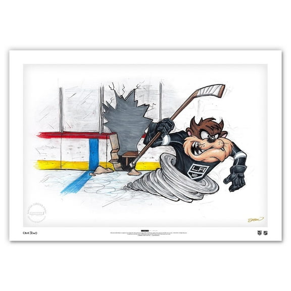 Tasmanian Devil Los Angeles Kings 14" x 20" Looney Tunes Fine Art Print - Limited Edition