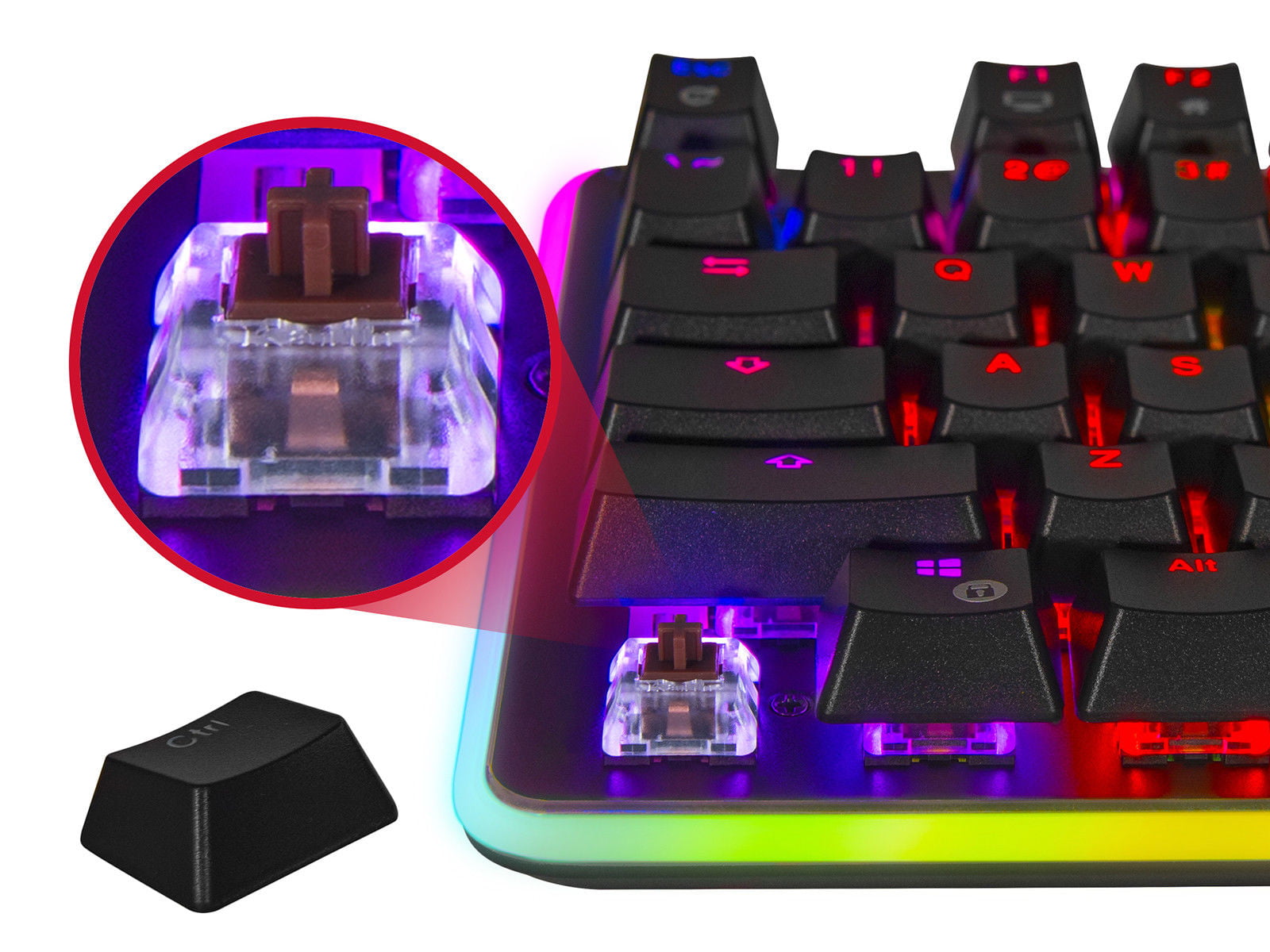 22 RGB Backlit Modes Rosewill Mechanical Gaming Keyboard NEON Blue Switches 
