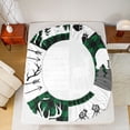 thumbnail image 5 of Feelyou Wildlife Moose Deer Twin Sheet Sets, Green Buffalo Plaid Bedding, 3-Piece, 5 of 7