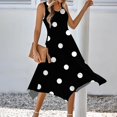 thumbnail image 2 of LNGOOR Robe d'Été Décontractée pour Femmes Sans Manches, Ourlet en Pointe, Robe Midi Fluide à Bretelles, Robe de Plage pour les Vacances, 2 of 6