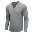 thumbnail image 5 of Fesfesfes Long Sleeve Shirt Men Long-Sleeve Beefy Muscle Basic Solid Pure Color Blouse Tee Shirt Top Under $10, 5 of 5