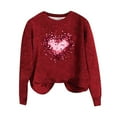 thumbnail image 6 of ICHUANYI Womens Valentines Day Cute Heart Pullover Sweaters Long Sleeve Crewneck Casual Loose Knit Jumper Tops, 6 of 6