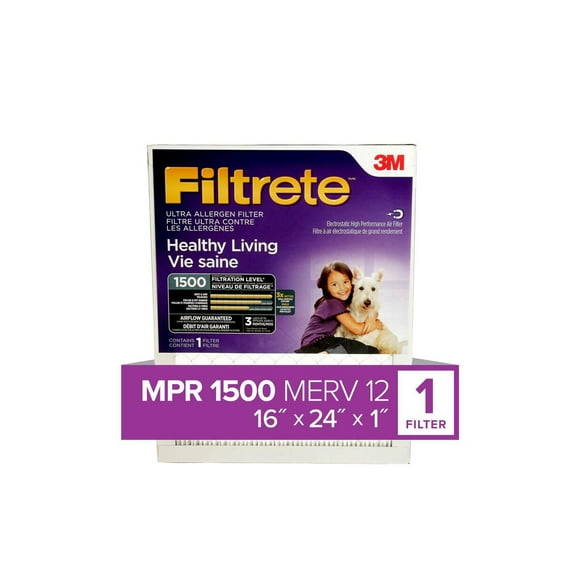 Filtre ultra pour la réduction des allergènes « vie saine » Filtrete(MC), MPR 1500, 16 x 24 x 1 po