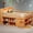 Natural, variant on Harper & Bright Designs Queen Low Loft Bed with Storage & LED Headboard, Wood Loft Bed with Storage Bookcase, Shelves and Guardrails, Natural