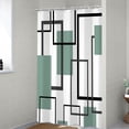 thumbnail image 2 of Green and White Shower Curtain Geometric Black and Green Modern Abstract Shower Curtains for Bathroom,47"x71", 2 of 5