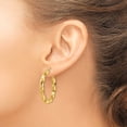 thumbnail image 4 of FJC Finejewelers 14 kt Yellow Gold Polished Twisted Hoop Earrings 34 x 32 mm, 4 of 6