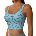 thumbnail image 5 of Sports Bra For Women, Cartoon Cool Shark_B Sports Bras For Women High Support, Workout Tank Tops Woman With Removable Cups, 5 of 8