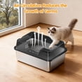 thumbnail image 3 of Bingirl Extra Large 50x35x22CM Enclosed Black Stainless Steel Cat Litter Box, 3 of 6