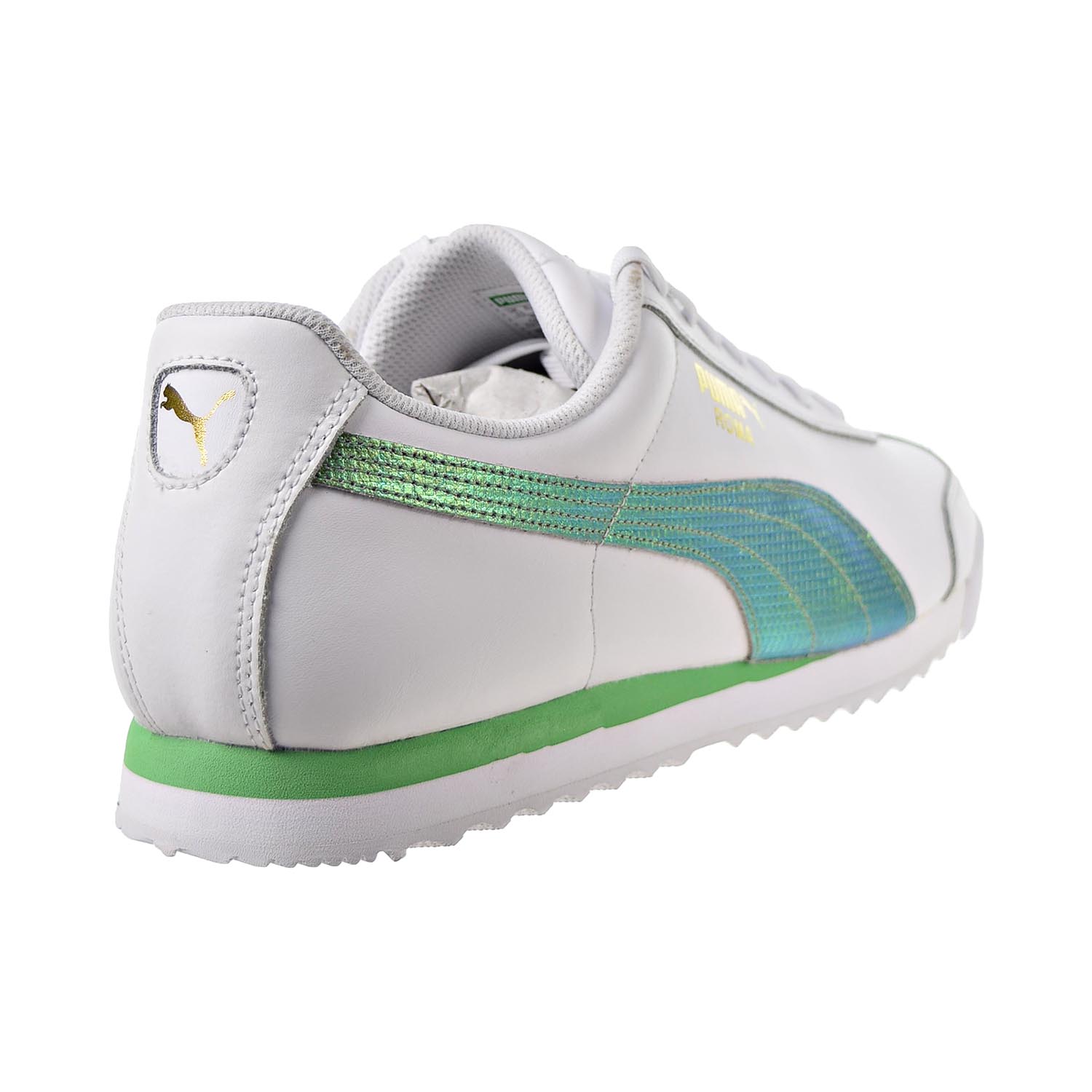 Puma Men's Roma Basic Holo White / Green Gecko Ankle-High Leather Fashion Sneaker - 11.5M - image 3 of 6